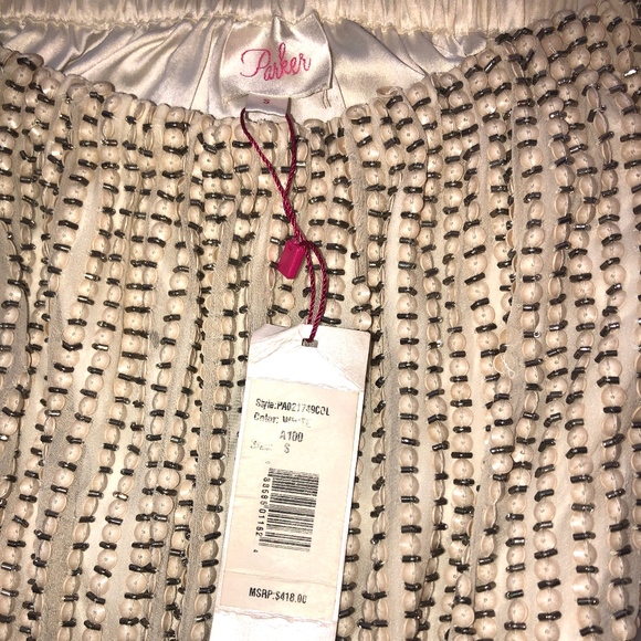 Parker Silk Strapless Beaded Gown - Picture 6 of 6